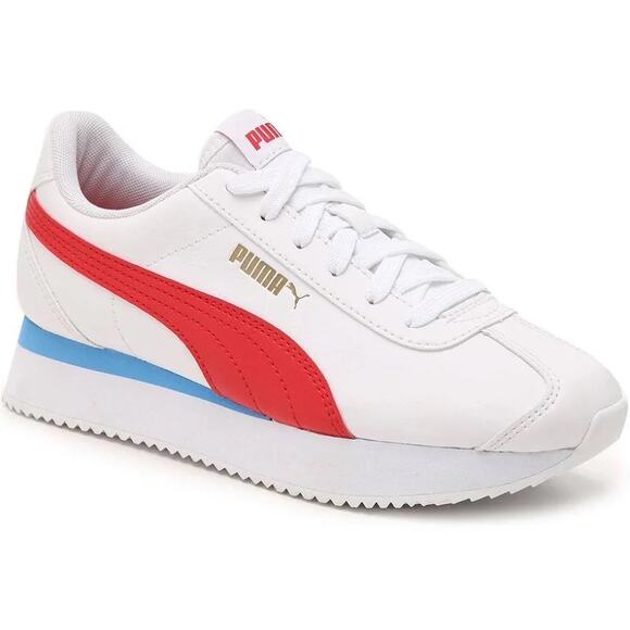 Puma Turino Platform Sneakers Red White and Blue NWOT Size 8.5 - Picture 10 of 10